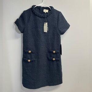 Tuckernuck Navy Tweed Jackie Midi Dress Size S